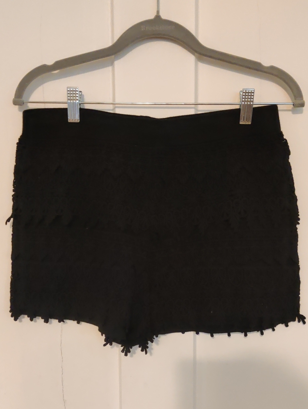 Express Black Crochet Trim Shorts